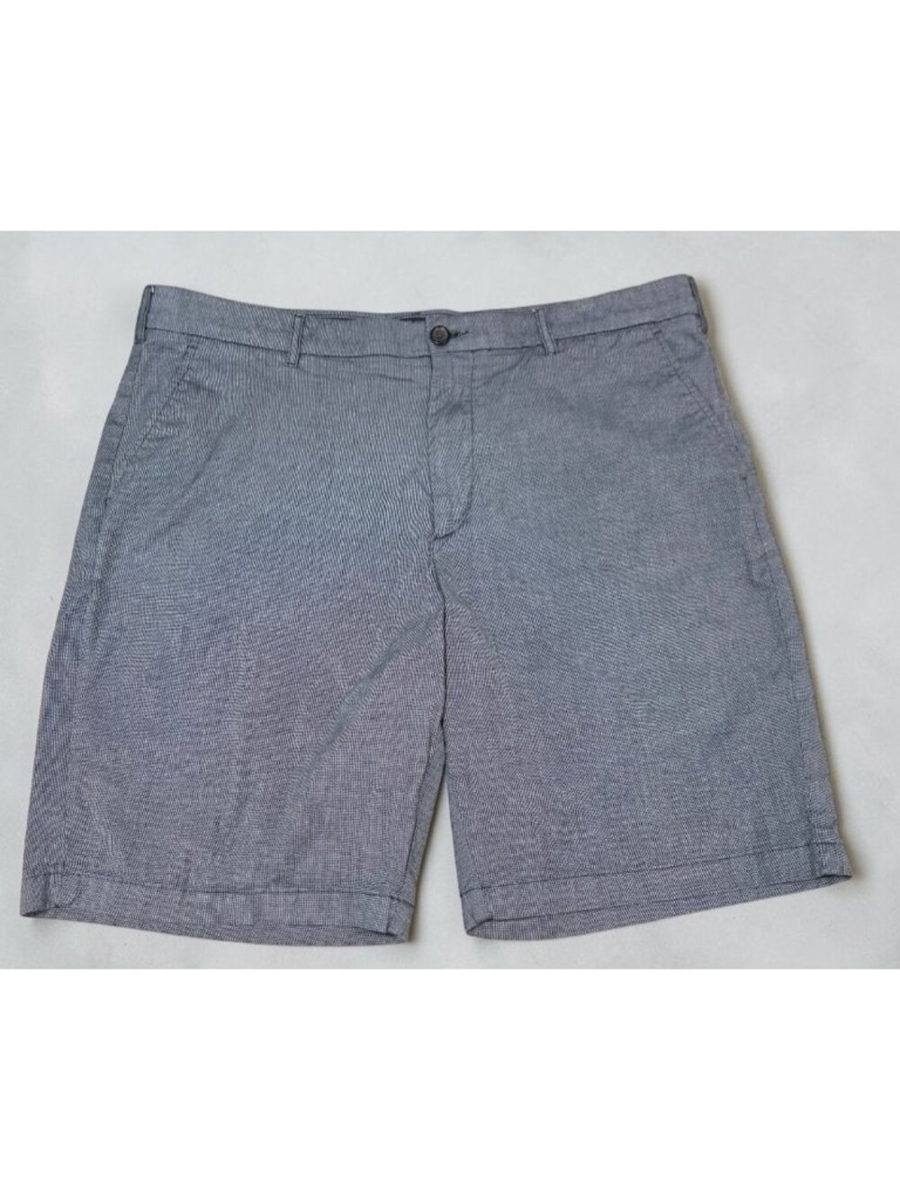 Marc Anthony Slim Fit Stretch Chino Shorts Men's 40 Flat Front Blue Chambray